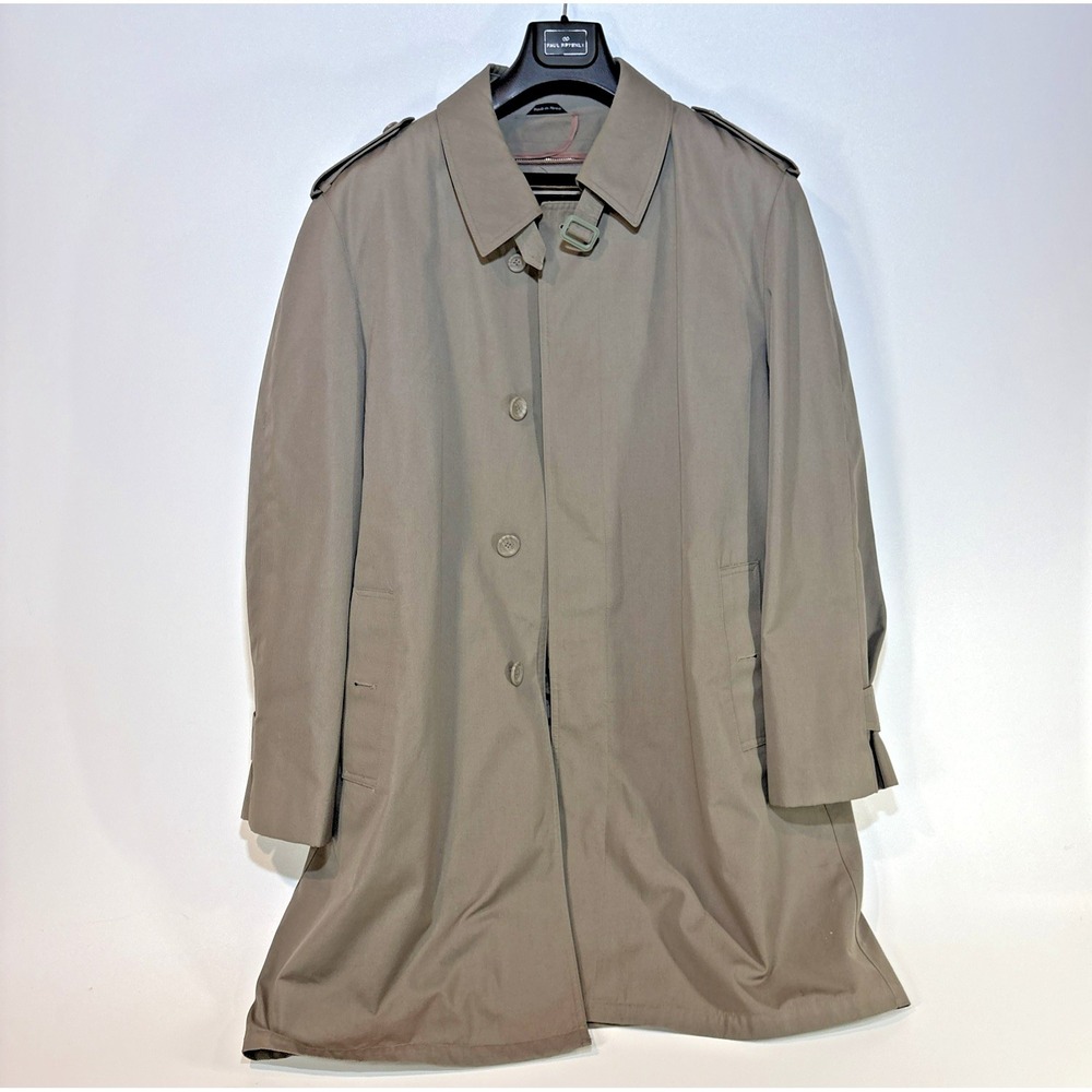Oleg Cassini Signature Collection Men's Khaki All Weather Trench Coat 42 Long